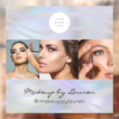 Modern Holographic Black Script Logo Photo Raamsticker (Vel 2)