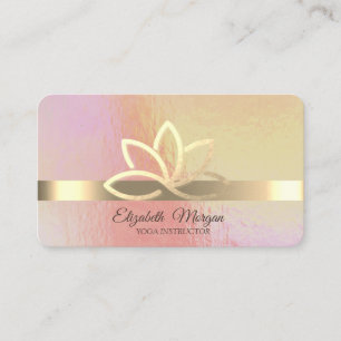 Modern Holographic, Gold Stripe, Gold Lotus Visitekaartje