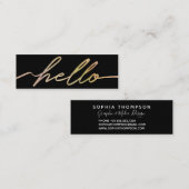 Modern Holographic Hallo Script Mini Visitekaartje (Voorkant / Achterkant)