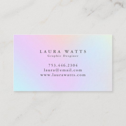 Modern Holographic Silver Swirl Visitekaartje (Achterkant)