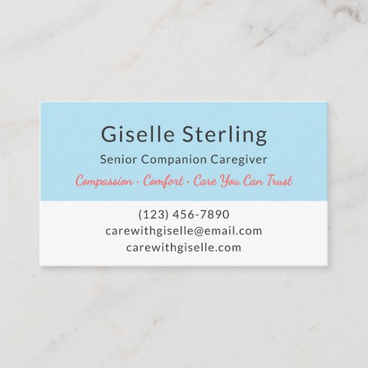 Modern Home Help Caregiver Service Visitekaartje (Voorkant)