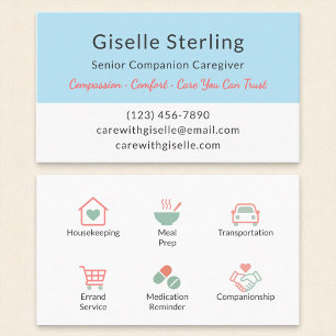 Modern Home Help Caregiver Service Visitekaartje