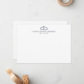 Modern Home Logo in Navy Blue Flat Note Kaart Notitiekaartje (Voorkant / Achterkant in situ)