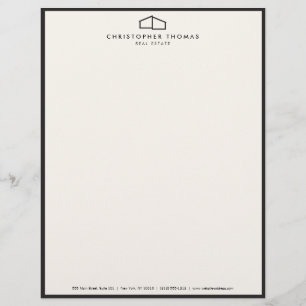 Modern home Logo Real Estate, Realtor Ivory/Black Briefhoofd