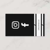 Modern Home Logo Social Media QR Code Black Visitekaartje (Achterkant)