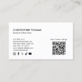 Modern Home Logo Vastgoed Dark Wood QR-code Visitekaartje (Achterkant)