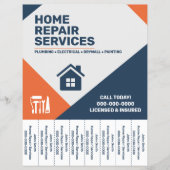 Modern Home Repair Tear-Off Tabs Flyer (Voorkant)