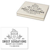Modern Homemade Bakery Logo Cupcake Rubberstempel (Gestempeld)