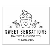 Modern Homemade Bakery Logo Cupcake Rubberstempel (Afrduk)