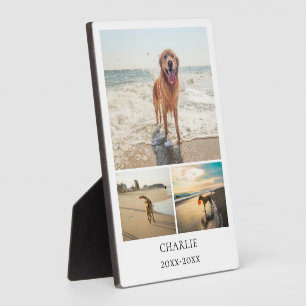 Modern honden aandenken gepersonaliseerde huisdier fotoplaat
