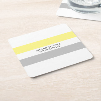 Modern Hondenliefhebber Labrador Fun Quote Vierkante Kartonnen Onderzetter