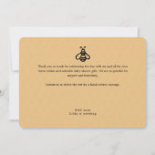 Modern Honey Bee Baby shower Bedankkaart (Achterkant)