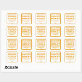 Modern Honey Jar Label Honeybee Apiary Yellow (Vel)