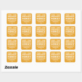 Modern Honey Jar Label Honeybee Apiary Yellow (Vel)