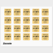 Modern Honey Label met Hexagon Border en Bee (Vel)
