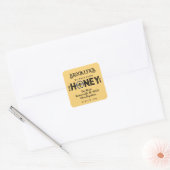 Modern Honey Label met Hexagon Border en Bee (Envelop)