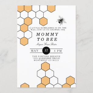 Modern Honeycomb   BumblebeenBaby shower Kaart