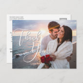 Modern Honeymoon Weddenschap Foto bedankt Briefkaart (Voorkant / Achterkant)