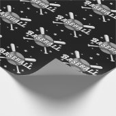 Modern  honkbal cadeaupapier (Hoek)