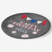 Modern Honkbal Chalkboard Kids Verjaardagsfeest Papieren Bordje (Gekanteld)