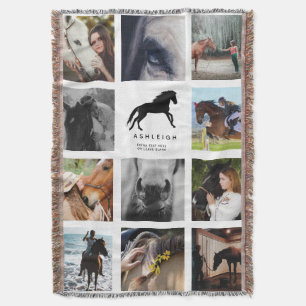 Modern Horse Photo Collage Equestrian Keepomwille Deken