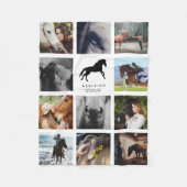Modern Horse Photo Collage Equestrian Keepomwille Fleece Deken (Voorkant)