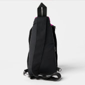 Modern Hot Pink Black Script Monogram Sling Bag (Achterkant)