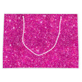 Modern Hot Pink Faux Glitter Pattern Girly Large Cadeauzakje (Voorkant)