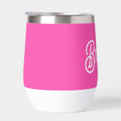 Modern Hot Pink gepersonaliseerd monogram en naam (Rechts)
