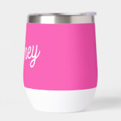 Modern Hot Pink gepersonaliseerd monogram en naam (Links)