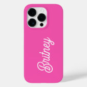 Modern Hot Pink gepersonaliseerd monogram en naam Case-Mate iPhone Case (Achterkant)