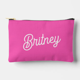 Modern Hot Pink gepersonaliseerd monogram en naam Etui