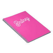Modern Hot Pink gepersonaliseerd monogram en naam Notitieboek (Rechterzijde)