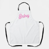 Modern Hot Pink gepersonaliseerd monogram en naam Schort (Voorkant)