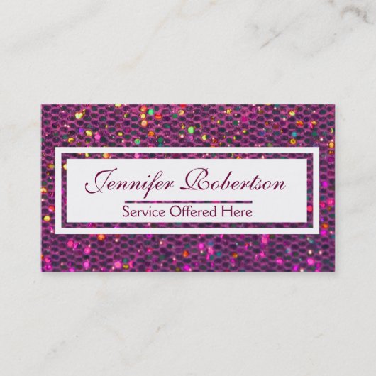 Modern Hot Pink Glitter Visitekaartje (Voorkant)