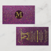 Modern Hot Pink Glitter Visitekaartje (Voorkant / Achterkant)