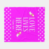 Modern HOT PINK | LEVENDE LEVEN HIER  Fleece Deken (Voorkant (Horizontaal))