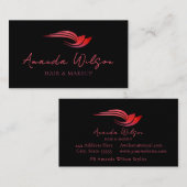 Modern Hot Pink Metallic Abstract  Visitekaartje (Voorkant / Achterkant)