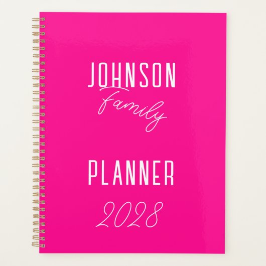 Modern Hot Pink Planner (Voorkant)