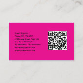 Modern Hot Pink Salon Visitekaartje (Achterkant)