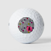 Modern Houndstooth Pattern Pink Paars Yellow Golfballen (Voorkant)