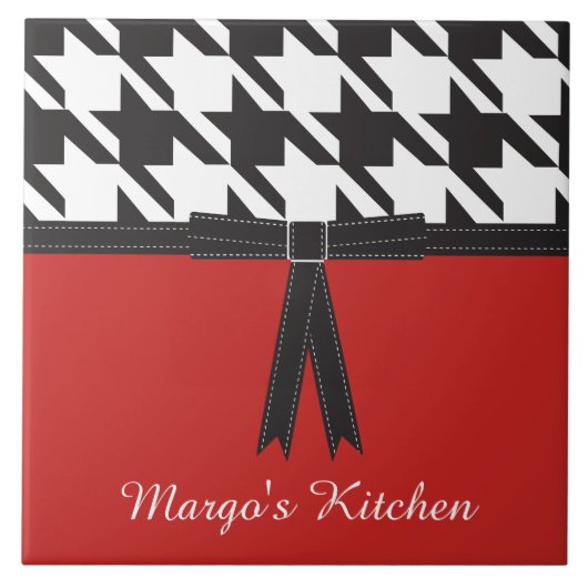 Modern Houndstooth Tegeltje (Voorkant)