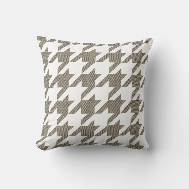 Modern Houndstooth, wit met textuur Kussen (Voorkant)