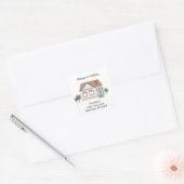 Modern House Change of Address Vierkante Sticker (Envelop)
