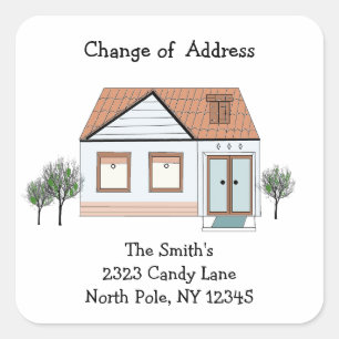 Modern House Change of Address Vierkante Sticker