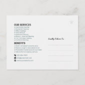 Modern House Cleaning Maid Service Housekeeping Briefkaart (Achterkant)