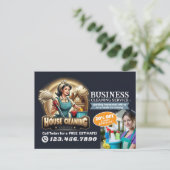 Modern House Cleaning Maid Service Housekeeping Briefkaart (Staand voorkant)