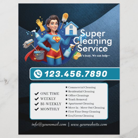 Modern House Cleaning Maid Service Housekeeping Flyer (Voorkant)