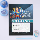 Modern House Cleaning Maid Service Housekeeping Flyer (Enkel)