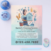 Modern House Cleaning Maid Service Housekeeping Flyer (Enkel)